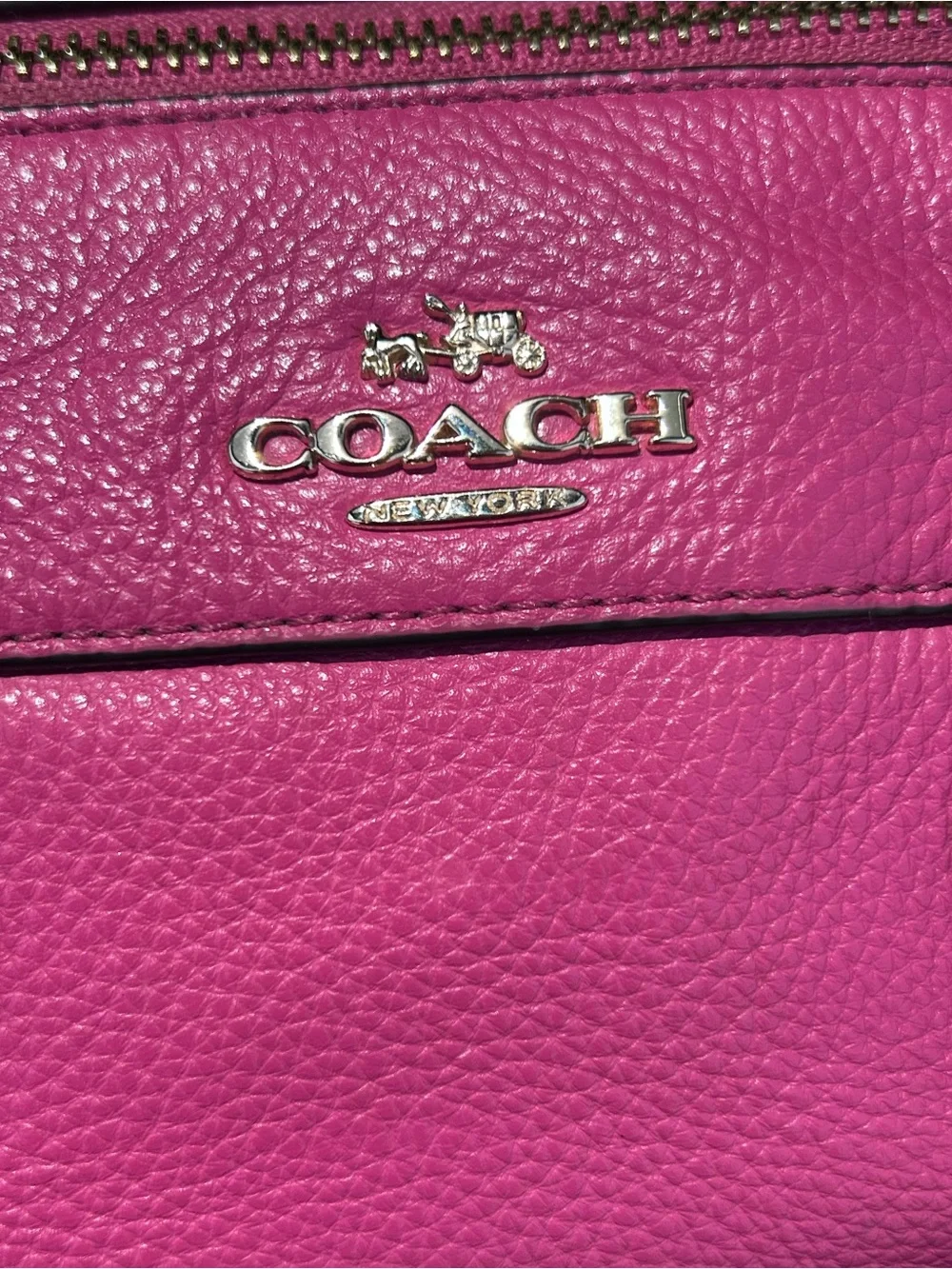 🩷 Coach Fuchsia Pebbled Leather Bennett Satchel Crossbody - Silver Hardware